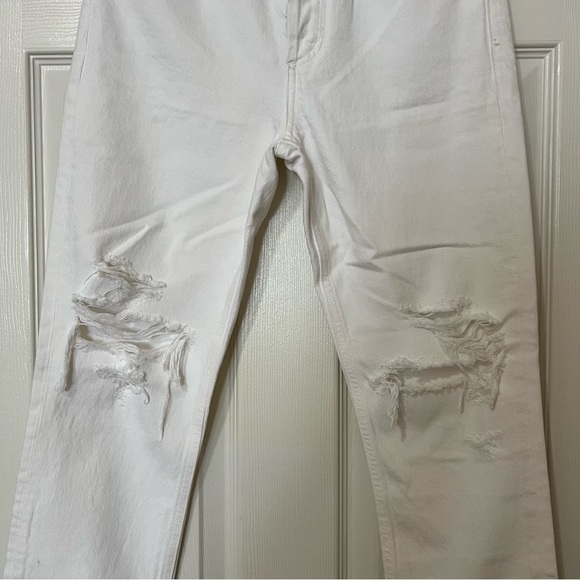 [BNWT] Agolde Riley High Rise Straight Leg Cropped Distressed in White - Sz 24 - Picture 5 of 16